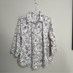 Coldwater Creek Multicolor Floral Shirt Size Large~ Business‎ Casual